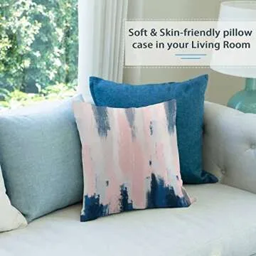 Nebra Blush and Blue Throw Pillow Covers for Cozy Decor