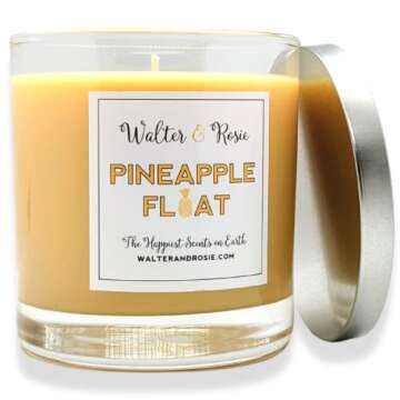 Walter & Rosie Candle Co. - Pineapple Float 11oz Scented Candle Inspired by Disney Scents & Dole Whi...