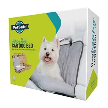 PetSafe Happy Ride Car Dog Bed - Best for Bucket Seats - Fits Cars, Trucks, Minivans and SUVs - Comfortable and Machine Washable - Durable Vehicle Pet Bed - Grey
