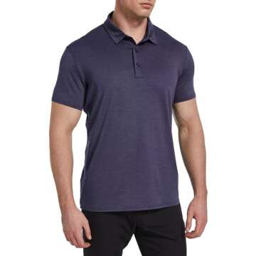 OYGSieg 6 Pack Mens Polo Shirts Performance Short Sleeve Golf Shirt Moisture Wicking Athletic Casual Collared T-Shirt SetB L