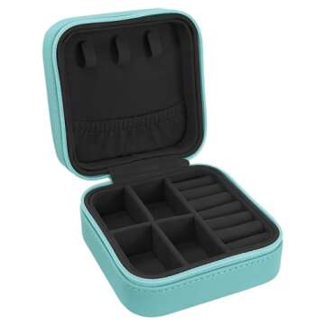 Personalized Teal Jewelry Box for July Birth Flower