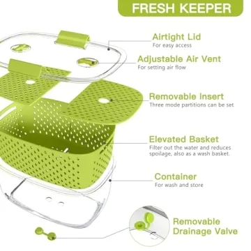LUXEAR Fresh Produce Storage Containers 3-Piece Set
