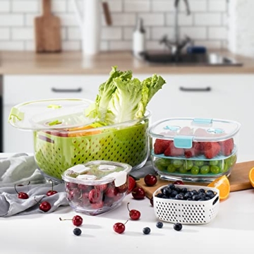 LUXEAR Fresh Produce Storage Containers 3-Piece Set