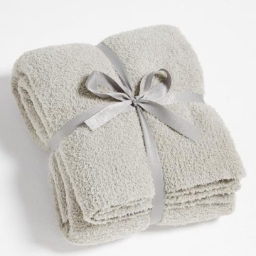 CYMULA Knit Throw Blanket Cozy Microfiber 50x60 Light Grey