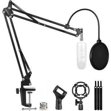 Heavy Duty Mic Boom Arm for Yeti & HyperX
