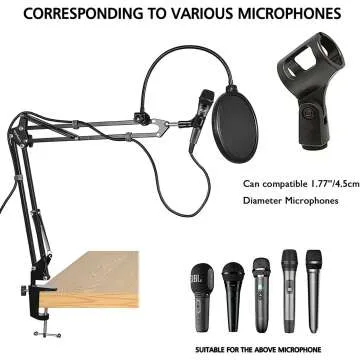 Heavy Duty Mic Boom Arm for Yeti & HyperX