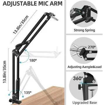 Heavy Duty Mic Boom Arm for Yeti & HyperX