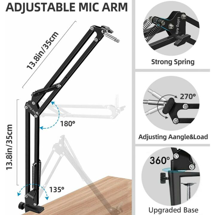 Heavy Duty Mic Boom Arm for Yeti & HyperX