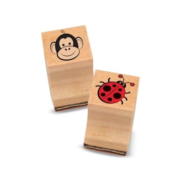 Melissa & Doug Wooden Stamp Set for Kids - 26 Stamps