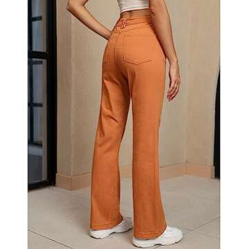 GRAPENT 70s Clothes for Women's Baggy Jeans Women's High Waisted Wide Leg Pants Womens High Waisted ...