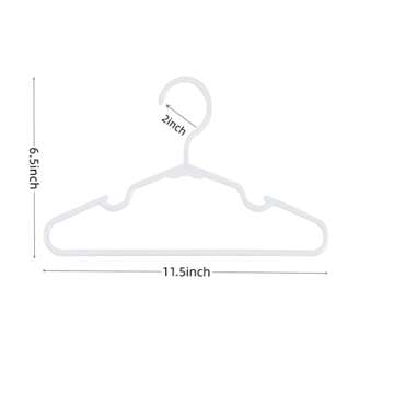 60 pcs White Baby Nursery Closet Hangers,Non-Slip Laundry Infant Pant Hanger for Newborn Clothes,Ult...