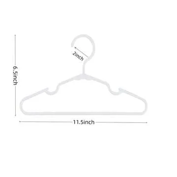 60 pcs White Baby Nursery Closet Hangers,Non-Slip Laundry Infant Pant Hanger for Newborn Clothes,Ult...
