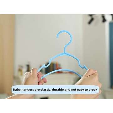 60 pcs White Baby Nursery Closet Hangers,Non-Slip Laundry Infant Pant Hanger for Newborn Clothes,Ultra-Thin Child Coat Hanger for Girl Boy Toddler Kid
