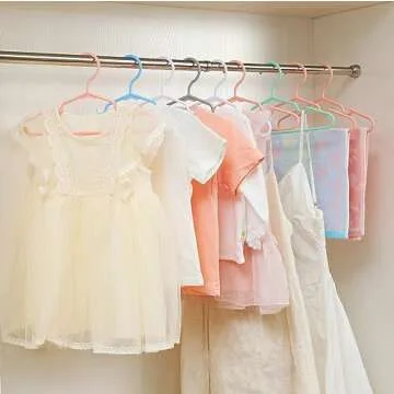 60 pcs White Baby Nursery Closet Hangers,Non-Slip Laundry Infant Pant Hanger for Newborn Clothes,Ultra-Thin Child Coat Hanger for Girl Boy Toddler Kid