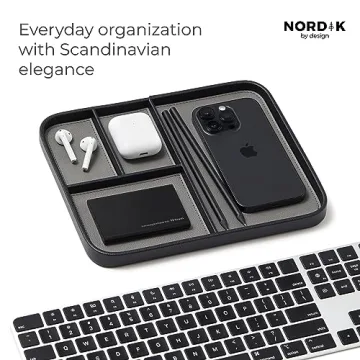 Nordik Leather Valet Tray - Stylish Vegan Leather Design