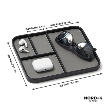 Nordik Leather Valet Tray - Stylish Vegan Leather Design