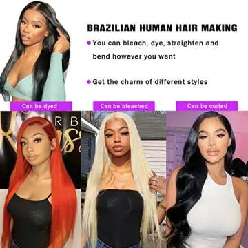 VIOLET Human Hair Straight Wig, 18 20 22+16, Black, 100% Unprocessed Brazilian Virgin, 150% Density, 4x4 Lace Closure, Full Head Coverage