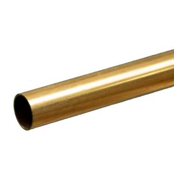 K&S 8135 Round Brass Tube, 3/8" OD x 0.014" Wall x 12" Long, 1 Tube, Made in USA