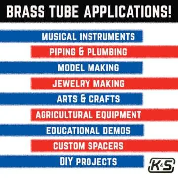 K&S 8135 Round Brass Tube, 3/8" OD x 0.014" Wall x 12" Long, 1 Tube, Made in USA