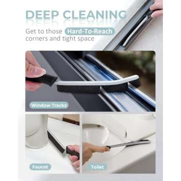 SXhyf Cleaning Brush - Hard Bristle Crevice Cleaning Brush, Multifunctional Gap Scrub Brush, Home Es...