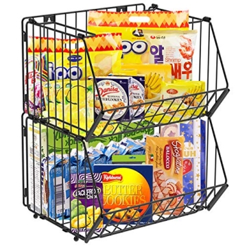 Auledio Stackable Baskets Organizer Durable Wall Storage