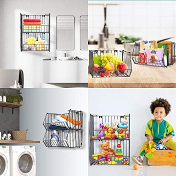 Auledio Stackable Baskets Organizer Durable Wall Storage