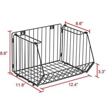 Auledio Stackable Baskets Organizer Durable Wall Storage