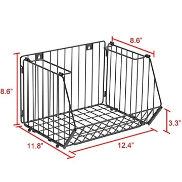 Auledio Stackable Baskets Organizer Durable Wall Storage