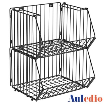 Auledio Stackable Baskets Organizer Durable Wall Storage