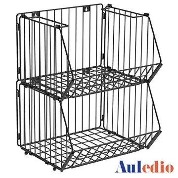 Auledio Stackable Baskets Organizer Durable Wall Storage