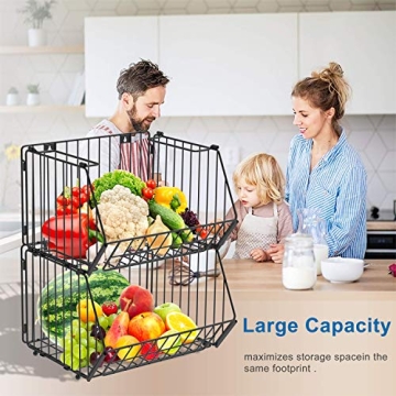 Auledio Stackable Baskets Organizer Durable Wall Storage