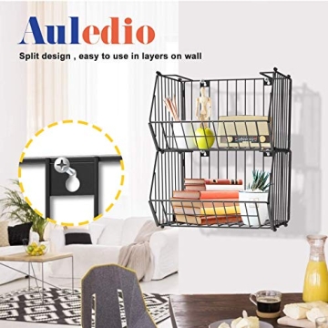 Auledio Stackable Baskets Organizer Durable Wall Storage