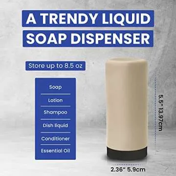 WENKO Easy Squeeze Dish Soap Dispenser for Kitchen Sink, Squeeze Bottle for Liquid and Hand Lotion, ...