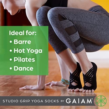 Gaiam Grippy Yoga Socks for All Fitness Activities