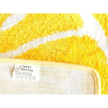 Playtime Cozy Lemon Cute Fruits Half Round Shaped Bedroom Bathroom Doorway Kitchen Floor Rug Carpet Water Absorption Non-Slip mat for Kid's Room (Yellow, 45 * 65CM)