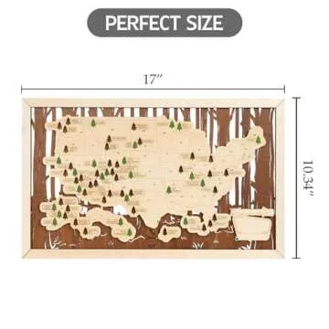 HYPERI US National Parks Map Travel Map, National Park Tracker Checklist, Natural Wall Art, Traveler Gifts For Mom, Dad, Coworker, Valentine's Day Gifts (National Park 2)