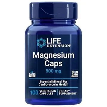 Life Extension Magnesium Caps, 500 mg, magnesium oxide, citrate, succinate, heart health, healthy bones, metabolism support, 100 vegetarian capsules
