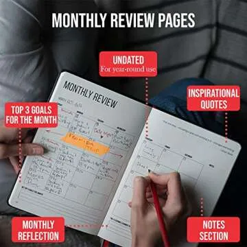 This Is My Era 90 Day Planner, Undated Weekly and Monthly Planner, Life Organizer | Goals Journal, Undated Agenda, Leather & Hard Cover Planner (2 Pack, Black)