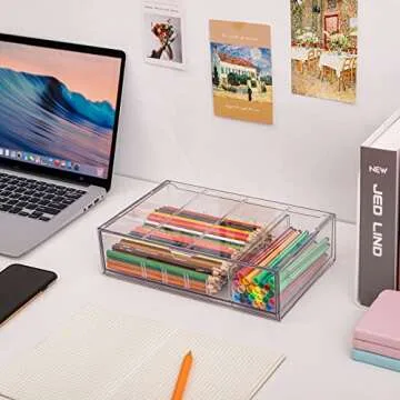 Yesesion Clear Office Organizer – Versatile 2 Pack Caddy