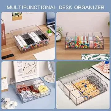 Yesesion Clear Office Organizer – Versatile 2 Pack Caddy