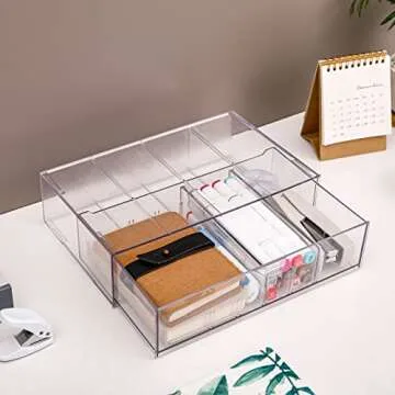 Yesesion Clear Office Organizer – Versatile 2 Pack Caddy