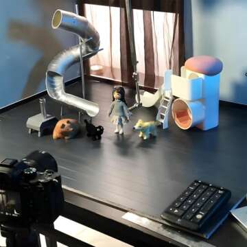 Kihomi Stop Motion Animation Winder Rig System with Vertical & Horizontal Rails, Stop Motion Armature Kit for Animators, Photography, Claymation and Creative Projects, Includes 5 Connectors (26cm)