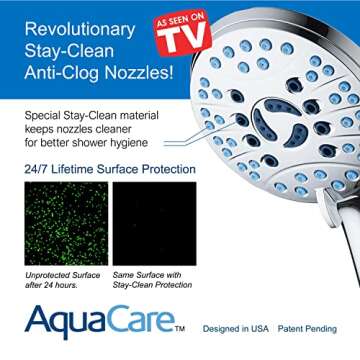 AquaCare High-Pressure 8-Mode Shower Head for Ultimate Cleanliness