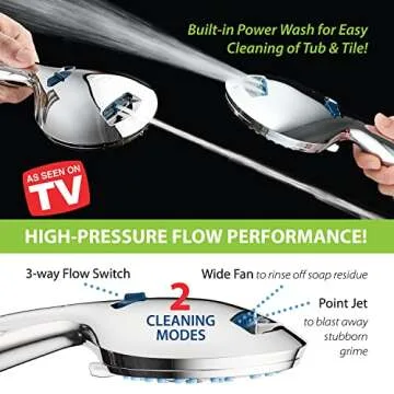 AquaCare High-Pressure 8-Mode Shower Head for Ultimate Cleanliness