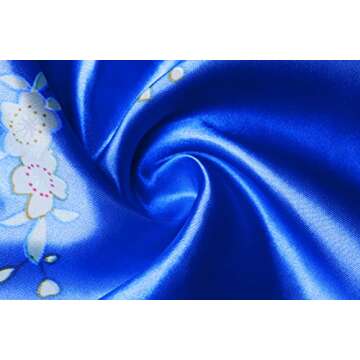 BABEYOND Women's Long Satin Kimono Robe with Peacock Prints