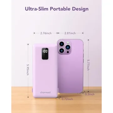 Charmast 10000mAh Portable Charger Built-in Cables Wall Plug