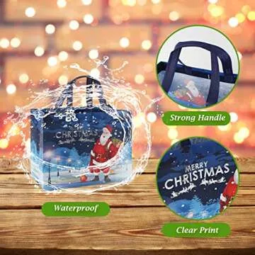 16 Pack Christmas Gift Bags with Gift Tags, Medium Size 12.8 X 9.8 X 6.7 Inches with Handle，Reusable Tote Bags For Xmas Gifts Wrapping, Presents, Shopping, Party