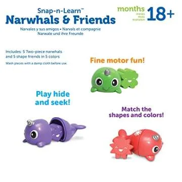 Snap-n-Learn Narwhals - Fun Educational Toys for Toddlers