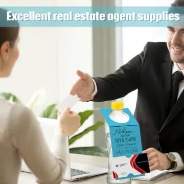 Eersida 50 Pieces Open House Water Bottle Hang Tags Open House Supplies Tags for Bottles Real Estate Agent Supplies for Real Estate Agent Favors (Blue)
