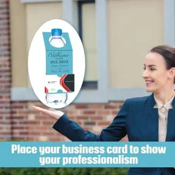 Eersida 50 Pieces Open House Water Bottle Hang Tags Open House Supplies Tags for Bottles Real Estate Agent Supplies for Real Estate Agent Favors (Blue)